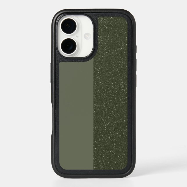 Modern Green Split iPhone 16 Case – Customizable (Back)