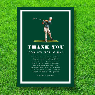 Modern Green Sports Golf Birthday  Thank You Card