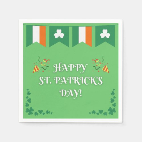 Modern Green St Patricks Day Napkins