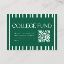 Modern Green Striped College Fund QR Code