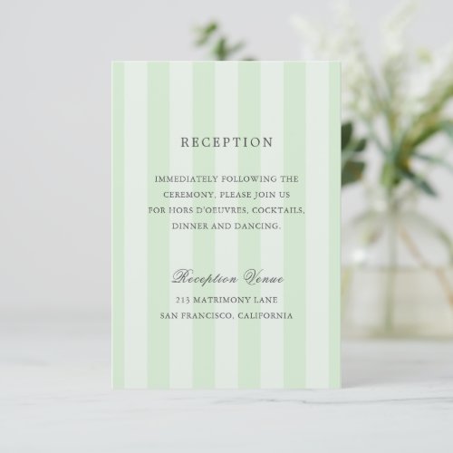 Modern Green Stripes Elegant Wedding