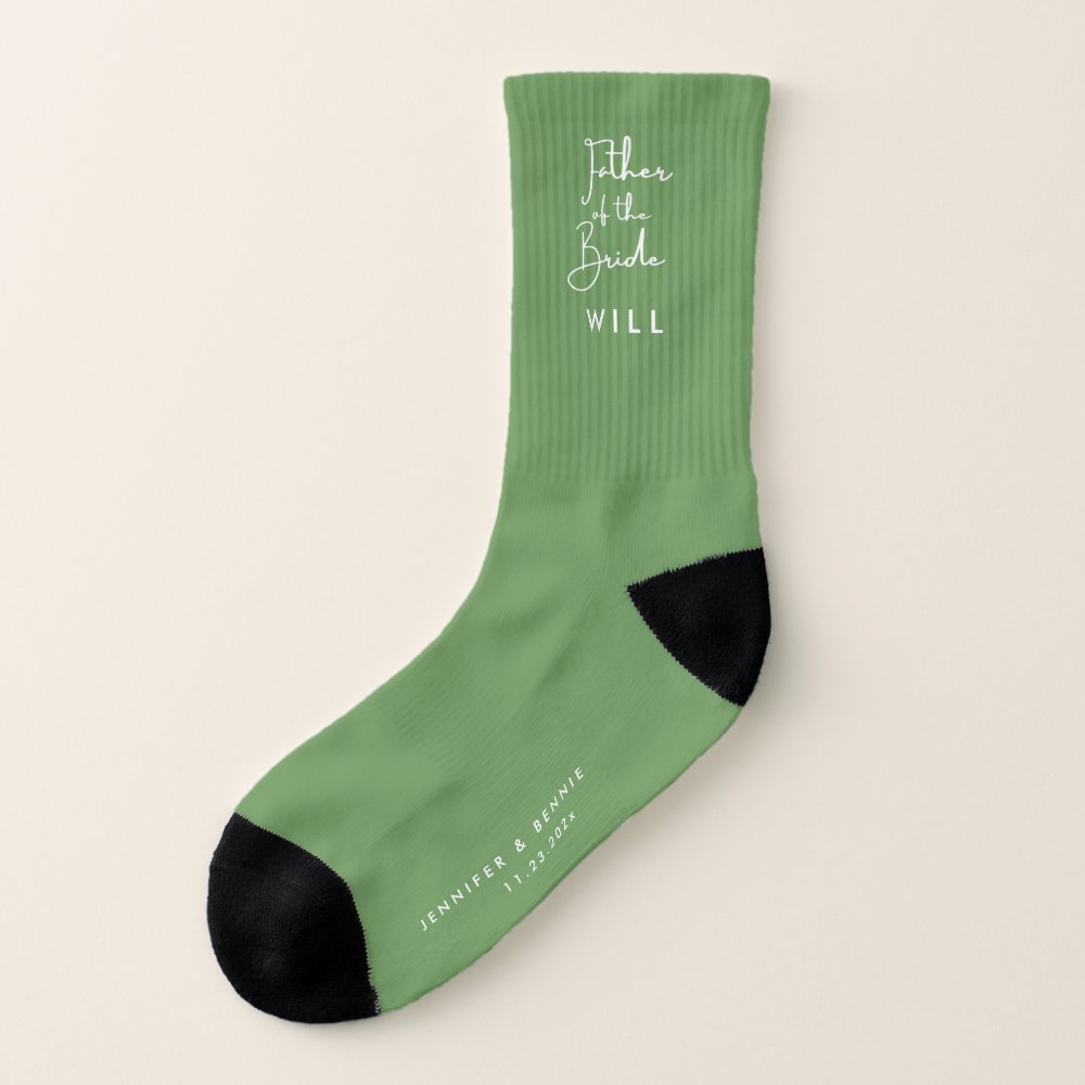 Disover Modern Green Stylish Father Of The Bride Wedding Socks