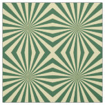 Modern Green Sun Ray Pattern Fabric