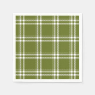 Modern Green Tartan Plaid Paper Napkins