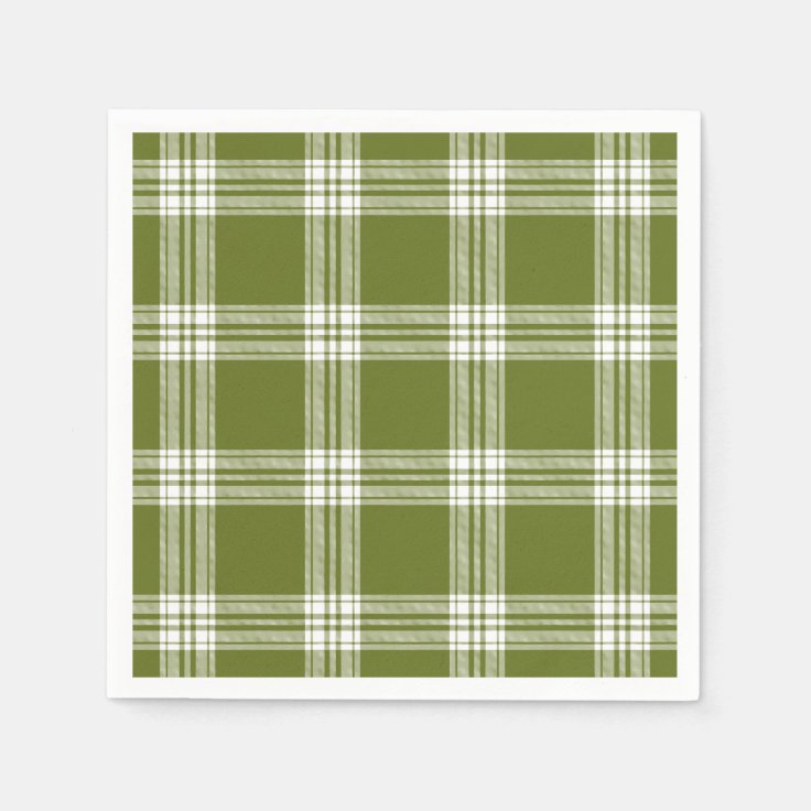 Modern Green Tartan Plaid Paper Napkins Zazzle