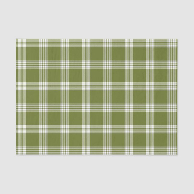 Modern Green Tartan Plaid Tissue Paper (Front)