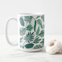 Summer Fern Simple Modern Watercolor Coffee Mug by Modern Tropical