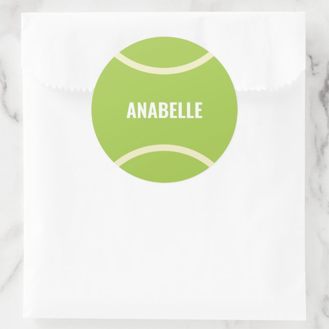 Modern Green Tennis Ball  Classic Round Sticker (Bag)