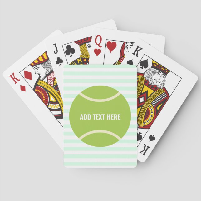 Modern Green Tennis Ball Gift Poker Cards (Back)