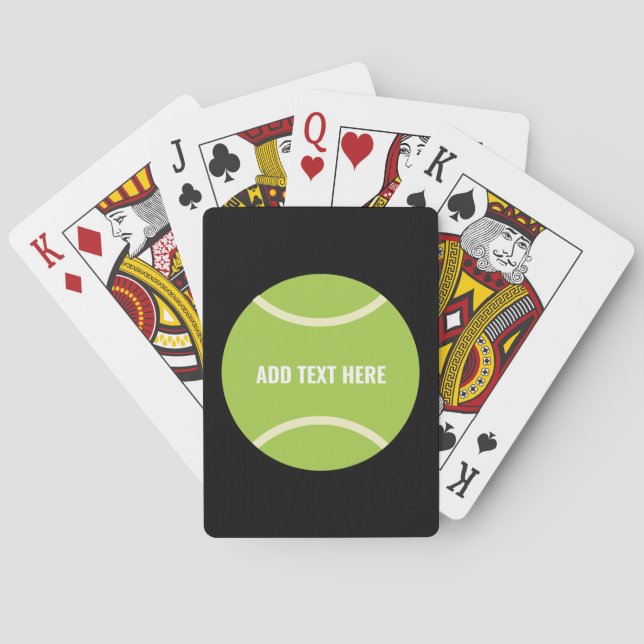 Modern Green Tennis Ball Gift Poker Cards (Back)