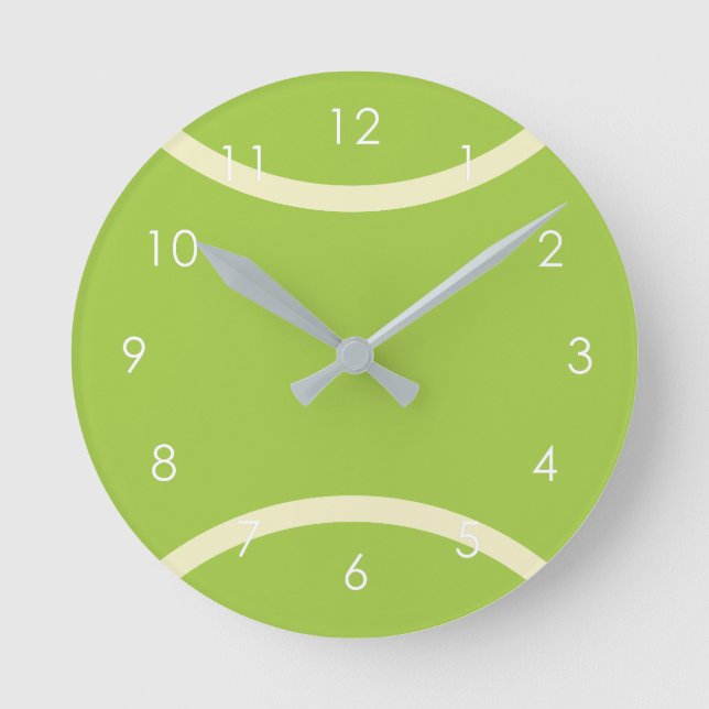 Modern Green Tennis Ball Gift Round Clock (Front)
