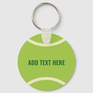 Modern Green Tennis Ball Party Keychain