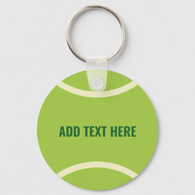 Modern Green Tennis Ball Party Keychain (Front)