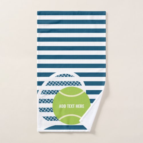 Modern Green Tennis Ball Striped Hand Towel