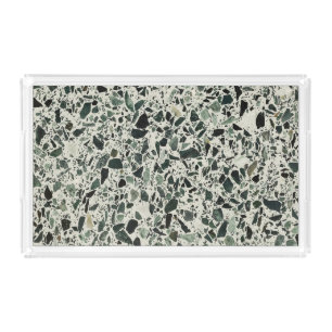 Modern Green Terrazzo Acrylic Tray