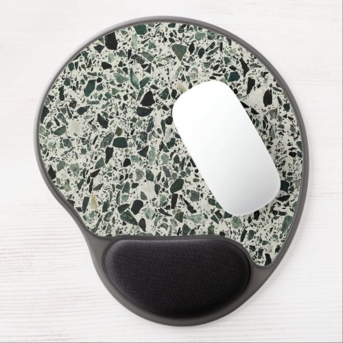Modern Green Terrazzo Gel Mouse Pad