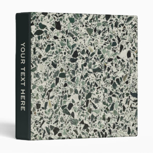 Modern Green Terrazzo Pattern Abstract 3 Ring Binder
