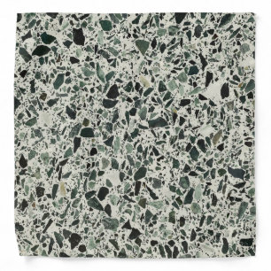 Modern Green Terrazzo Pattern Abstract Bandana