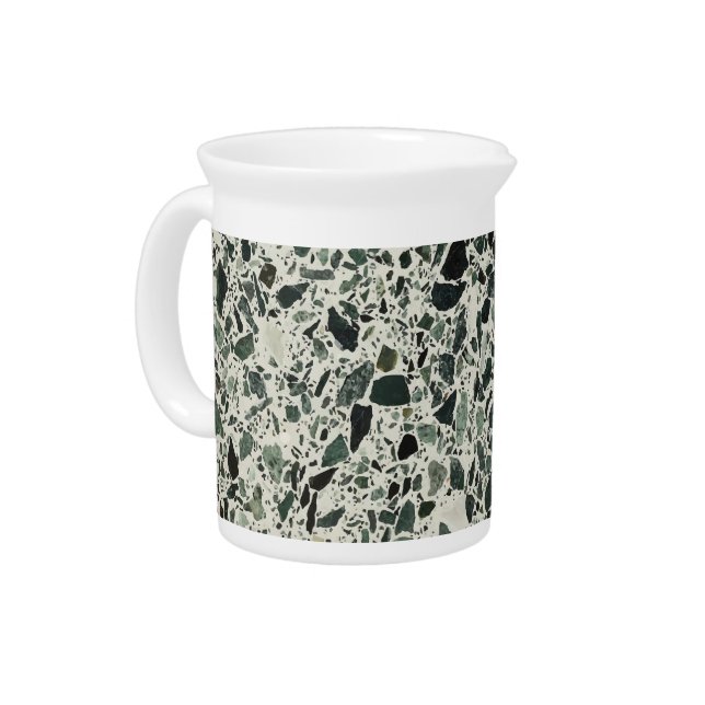 Modern Green Terrazzo Pattern Abstract Beverage Pitcher (Left)