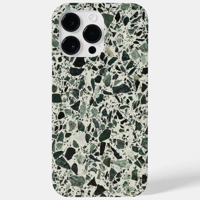 Modern Green Terrazzo Pattern Abstract Case-Mate iPhone Case (Back)