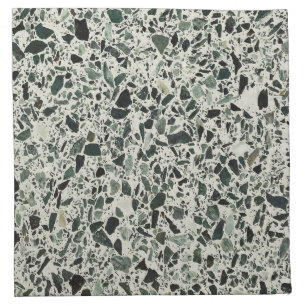 Modern Green Terrazzo Pattern Abstract Cloth Napkin