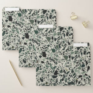 Modern Green Terrazzo Pattern Abstract File Folder