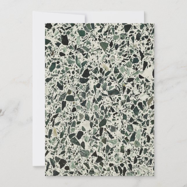 Modern Green Terrazzo Pattern Abstract Invitation (Front)