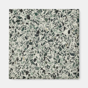 Modern Green Terrazzo Pattern Abstract Magnet