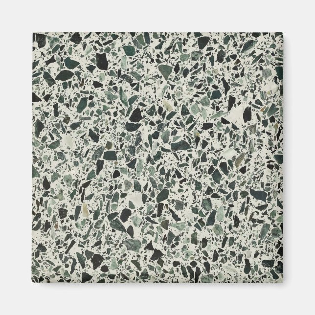 Modern Green Terrazzo Pattern Abstract Magnet (Front)