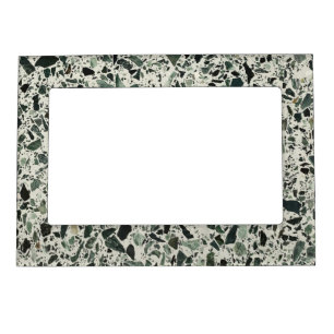 Modern Green Terrazzo Pattern Abstract Magnetic Frame