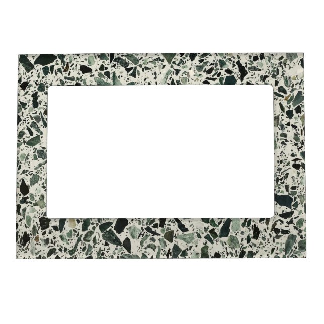 Modern Green Terrazzo Pattern Abstract Magnetic Frame (Front)