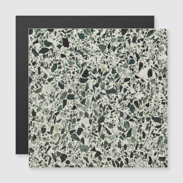 Modern Green Terrazzo Pattern Abstract Magnetic Invitation (Front/Back)