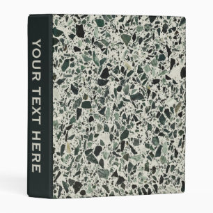 Modern Green Terrazzo Pattern Abstract Mini Binder