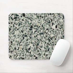 Modern Green Terrazzo Pattern Abstract Mouse Pad