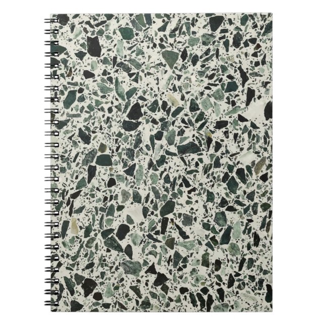 Modern Green Terrazzo Pattern Abstract Notebook (Front)