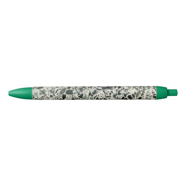 Modern Green Terrazzo Pattern Abstract Pen (Front)