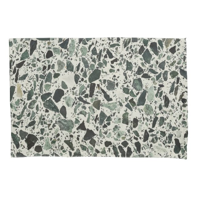 Modern Green Terrazzo Pattern Abstract Pillow Case (Front)