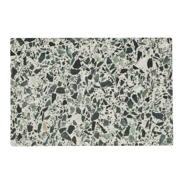 Modern Green Terrazzo Pattern Abstract Placemat (Front)