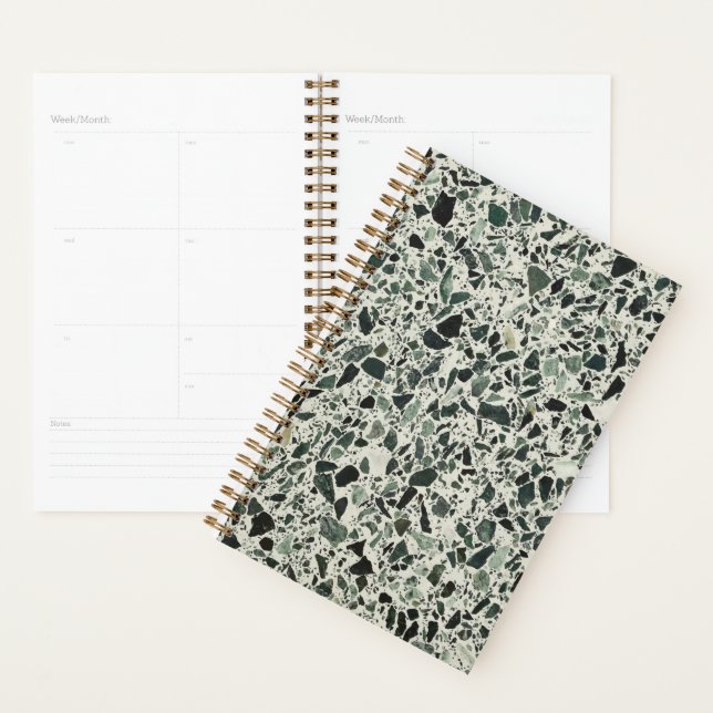 Modern Green Terrazzo Pattern Abstract Planner (Display)