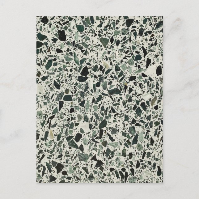 Modern Green Terrazzo Pattern Abstract Postcard (Front)