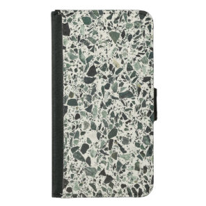 Modern Green Terrazzo Pattern Abstract Samsung Galaxy S5 Wallet Case