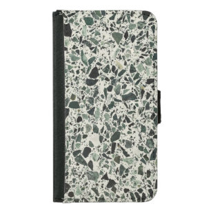 Modern Green Terrazzo Pattern Abstract Samsung Galaxy S5 Wallet Case