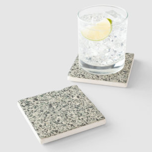 Modern Green Terrazzo Pattern Abstract Stone Coaster