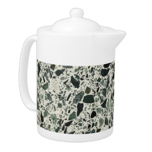 Modern Green Terrazzo Pattern Abstract Teapot