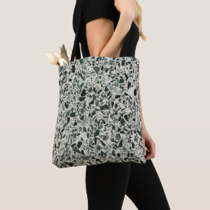 Modern Green Terrazzo Pattern Abstract Tote Bag