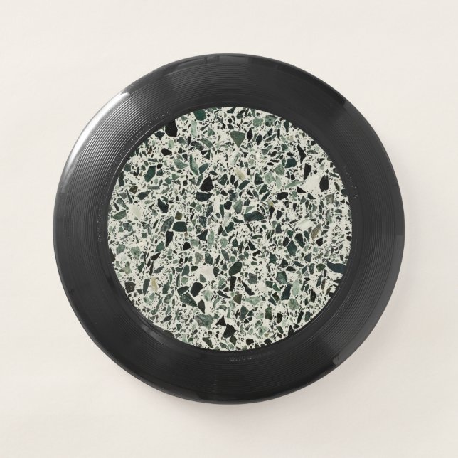 Modern Green Terrazzo Pattern Abstract Wham-O Frisbee (Front)