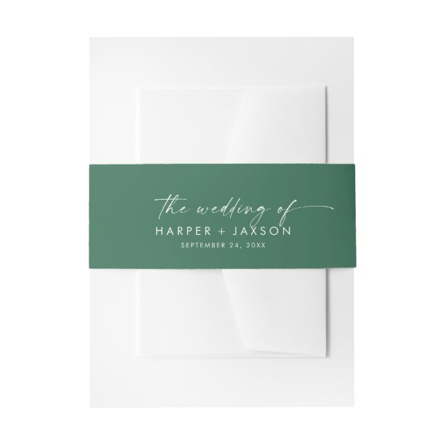Modern Green The Wedding Of Invitation Belly Band (Front Example)