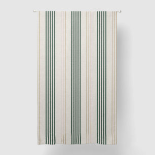 Modern Green Ticking Stripe Linen Texture Blackout Curtains