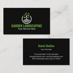 Modern Green Tree Growth Logo Business Card