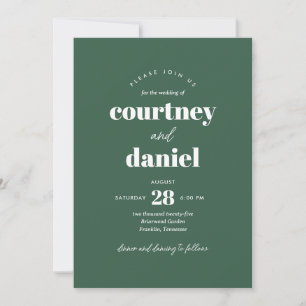 Modern Green Trendy Mix Match Wedding Invitation